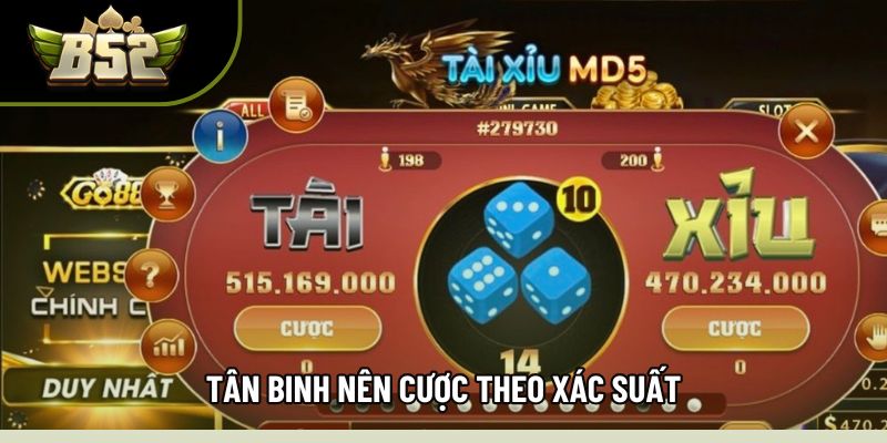 Tân binh nên cược theo xác suất